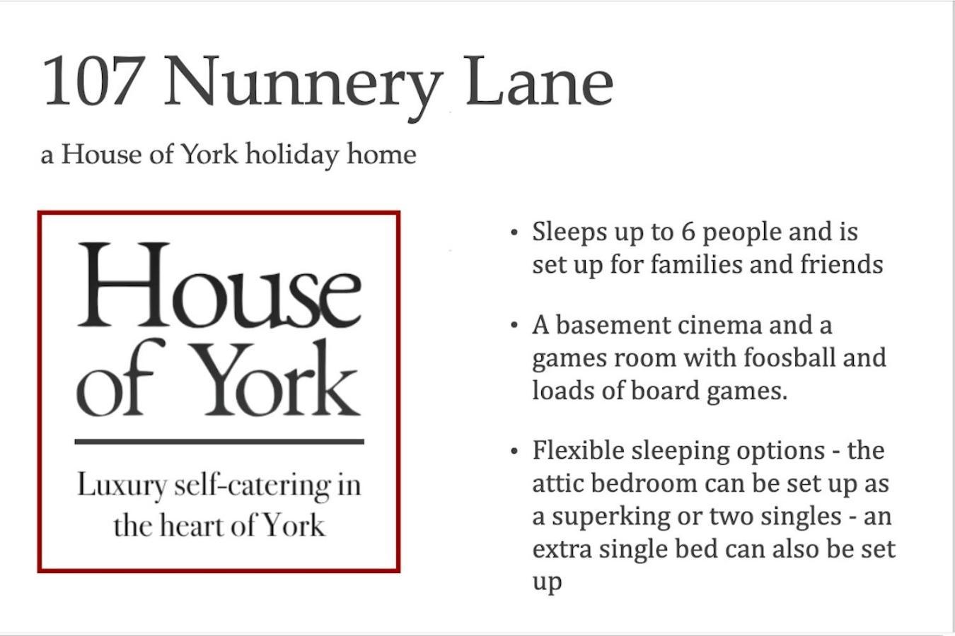 Holiday home Spencer House & 107 & 109 Nunnery Lane